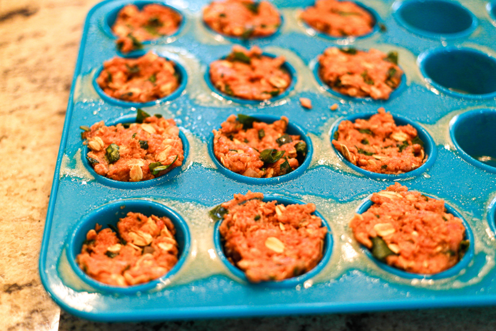 Toddler Meatloaf Bites with Spinach